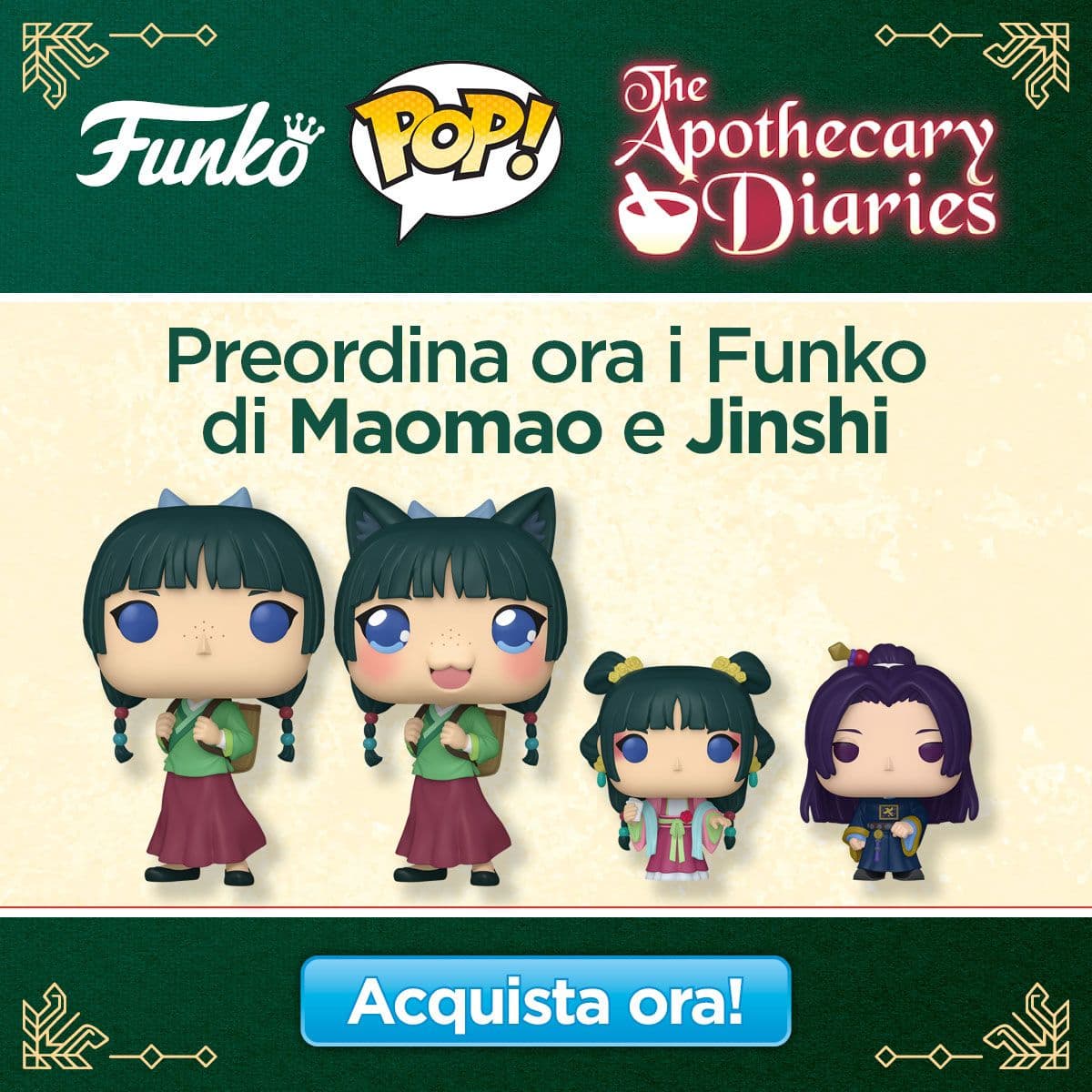 Preordina ora i Funko Pop! di Maomao e Jinshi - I Diari della Speziale