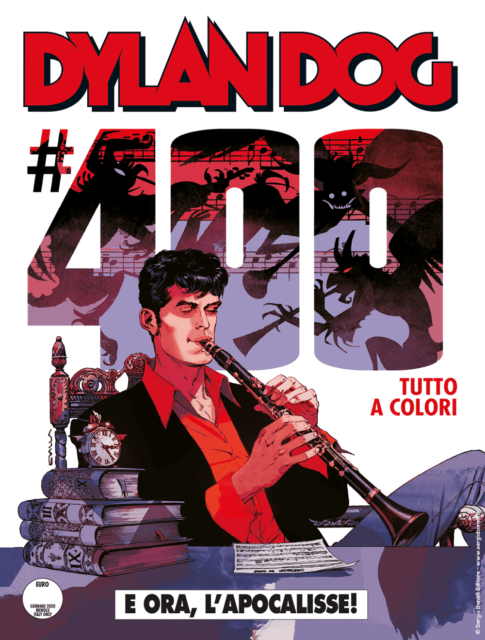 Dylan Dog 400 - E Ora, l'Apocalisse - Cover Claudio Villa ROSSA - Sergio Bonelli Editore - Italiano