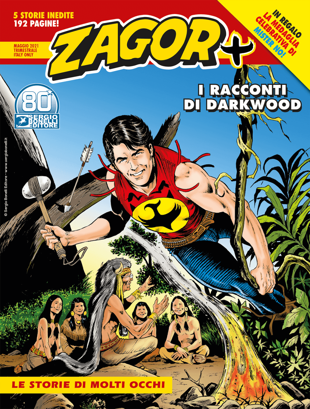 Zagor Più 1 - Le Storie di Molti Occhi - Con Medaglia Mister No - Maxi Zagor 42 - Sergio Bonelli Editore - Italiano