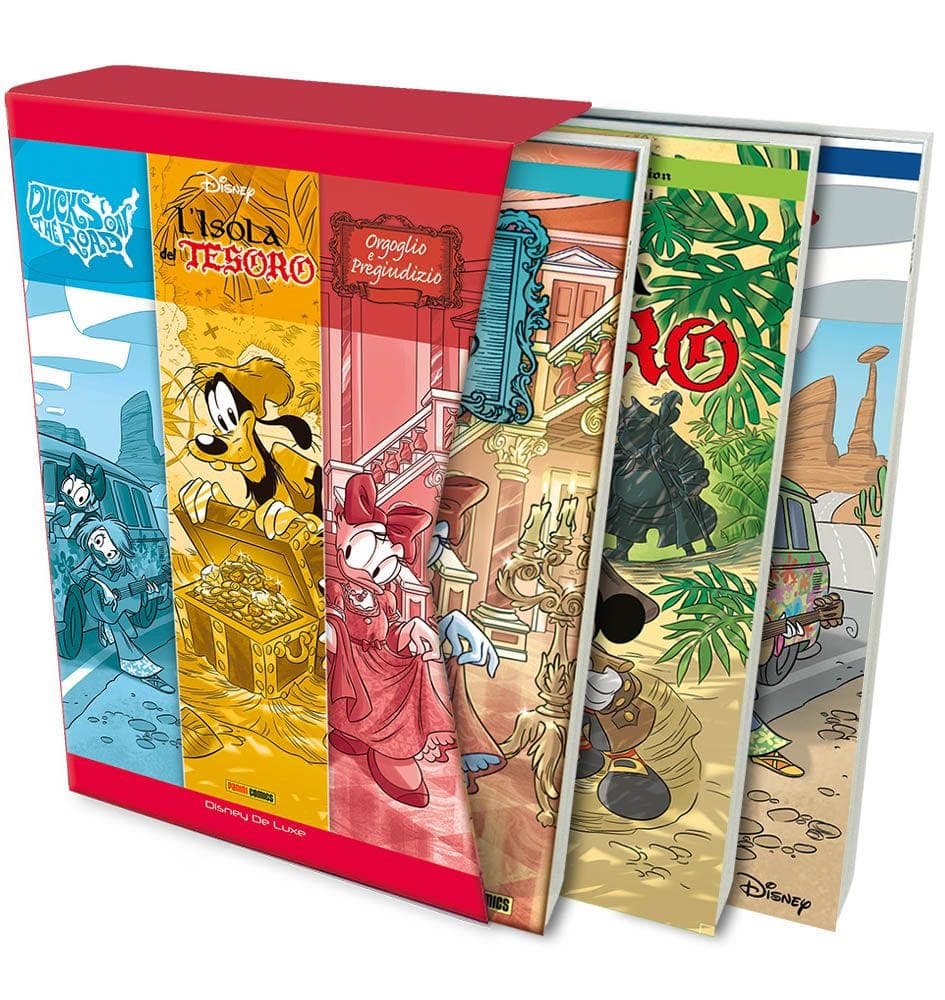 Orgoglio e Pregiudizio Volume Unico + Cofanetto Turconi / Radice Pieno (con Ducks on the Road e l'Isola del Tesoro) - Disney De Luxe 33 - Panini Comics - Italiano