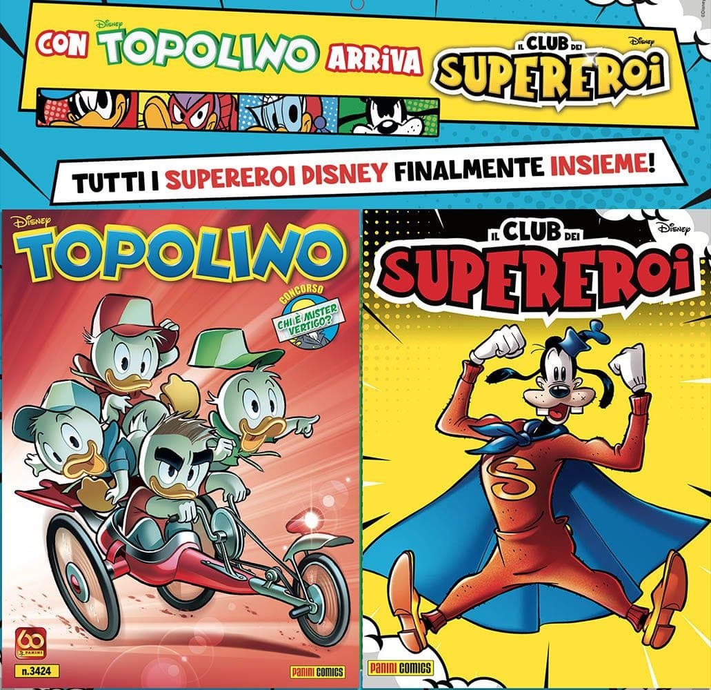 Topolino - Supertopolino 3424 + Il Club dei Supereroi 1 - Panini Comics - Italiano