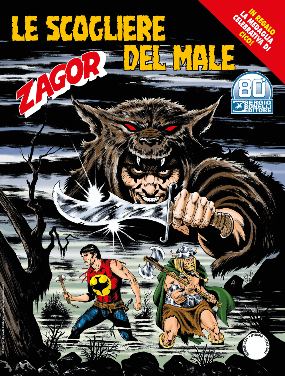 Zagor 670 - Le Scogliere del Male - Con Medaglia Cico - Zenith Gigante 721 - Sergio Bonelli Editore - Italiano