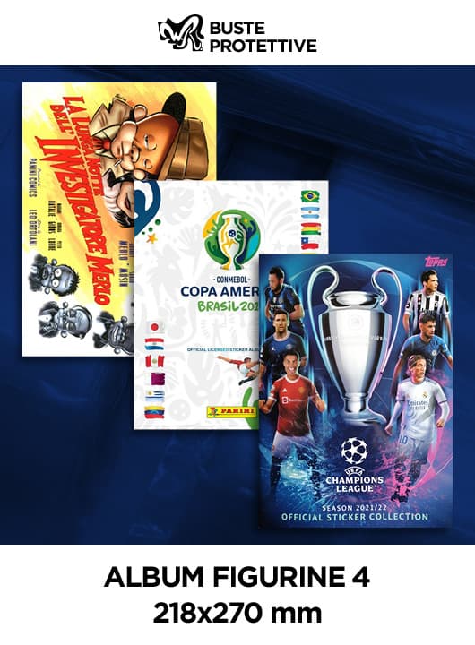 Album Figurine 4 - 218x270 - Buste Protettive Fumetti - Confezione da 100 - WR Buste