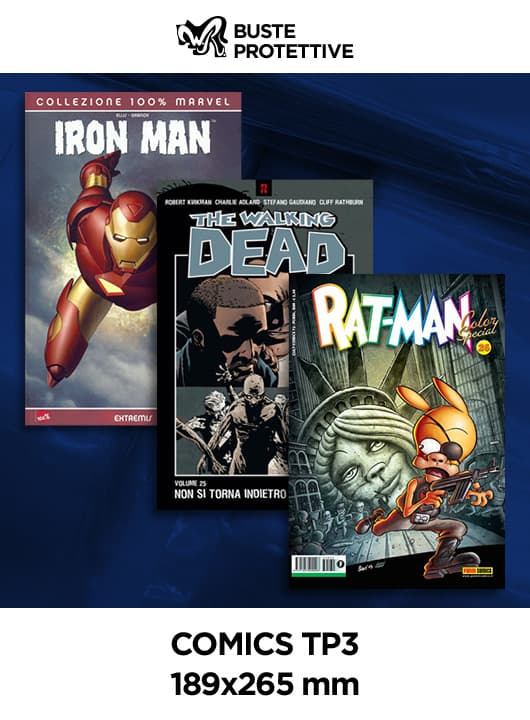 Comics TP3 - 189x265 - Buste Protettive Fumetti - Confezione da 100 - WR Buste