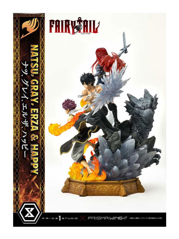 Fairy Tail PVC Statue 1/6 Natsu, Gray, Erza, Happy Deluxe Version 57 cm