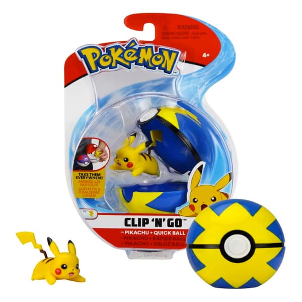 Pokémon Figure Clip 'n' Go Pikachu + Quick Ball
