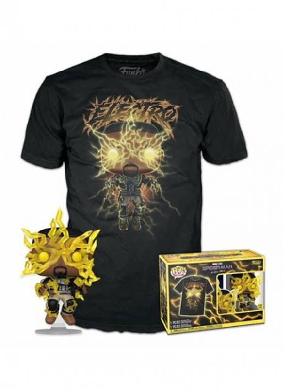 Marvel - Spider-Man No Way Home - Pop Funko e Tee Box - Electro - T-Shirt XL