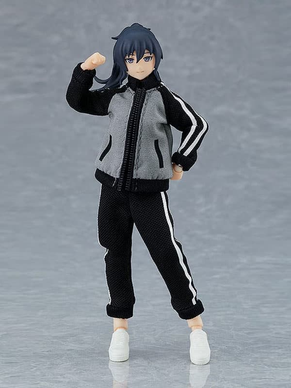 Original Character Figma Action Figure Female Body (Makoto) with Tracksuit + Tracksuit Skirt Outfit 13 cm