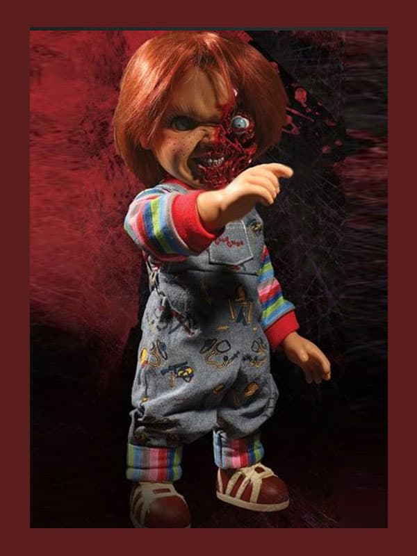Child´s Play 3 Designer Series Talking Pizza Face Chucky 38 cm