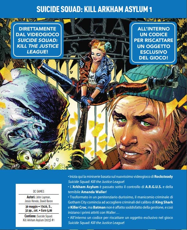 Suicide Squad - Kill Arkham Asylum 1 - DC Games 1 - Panini Comics - Italiano