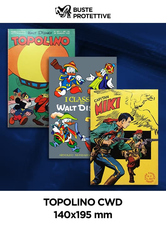 Topolino Classici W.D. - 140x195 - Buste Protettive Fumetti - Confezione da 100 - WR Buste