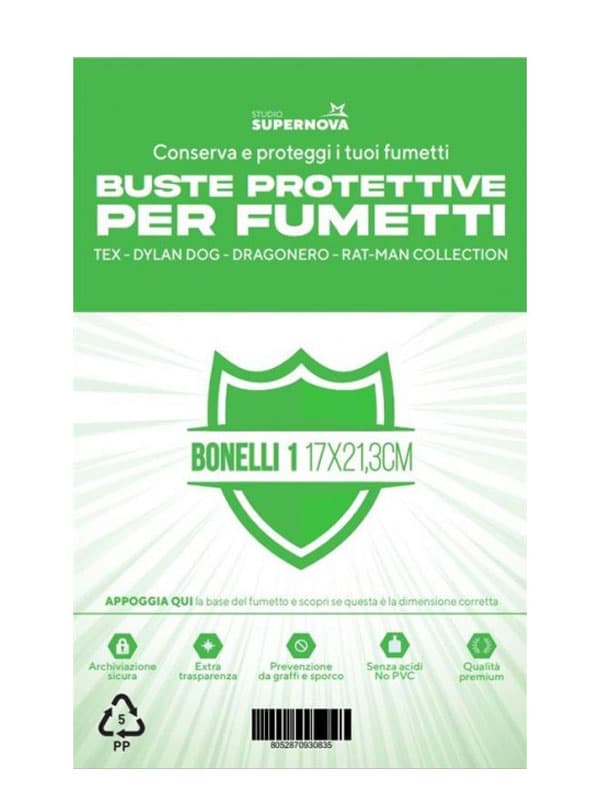 100 Buste Protettive Bonelli 1 (17,0 X 21,3) - Studio Supernova