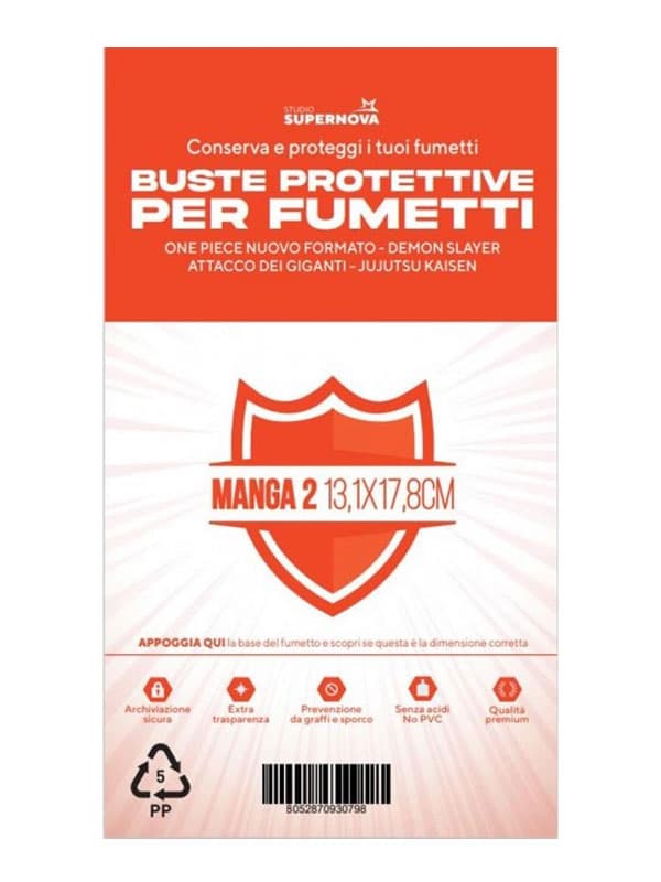100 Buste Protettive Manga 2 (13,1 X 17,8) - Studio Supernova