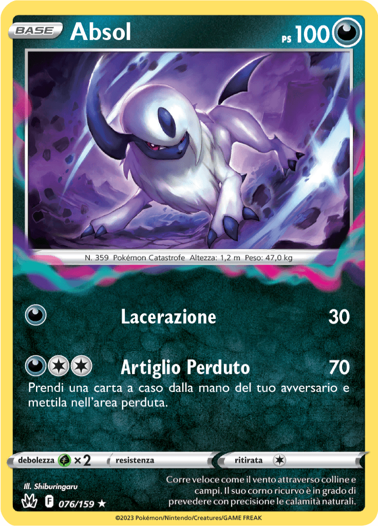 Absol - Zenit Regale 76/159 - Italiano - HOLO - Near Mint