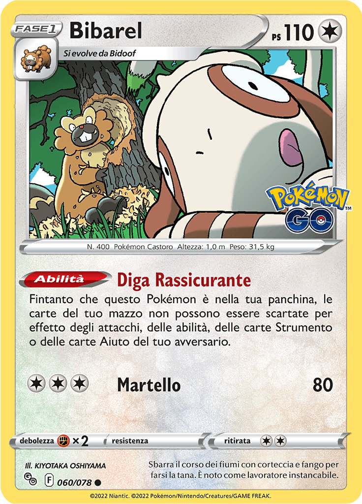 Bibarel - Pokemon GO del GCC Pokemon 60/78 - Italiano - Near Mint