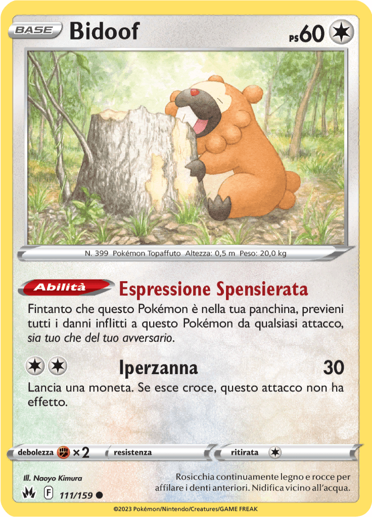 Bidoof - Zenit Regale 111/159 - Italiano - Near Mint