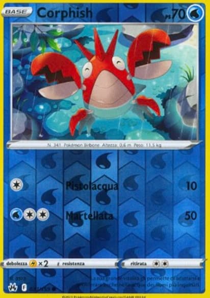 Corphish - Reverse - Zenit Regale 33/159 - Italiano - HOLO - Near Mint
