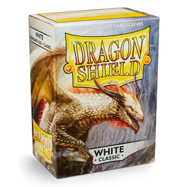 Bustine Protettive 100 Carte - White Classic Bianco Lisce - Standard Dragon Shield