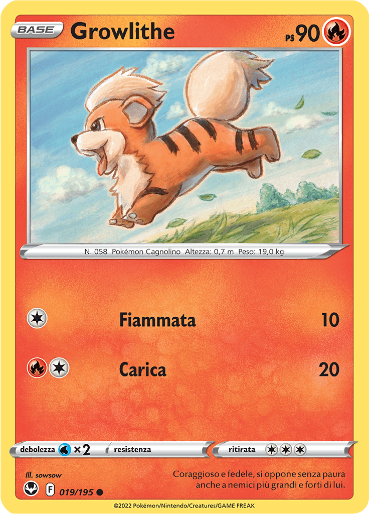 Growlithe - Tempesta Argentata 19/195 - Italiano - Near Mint