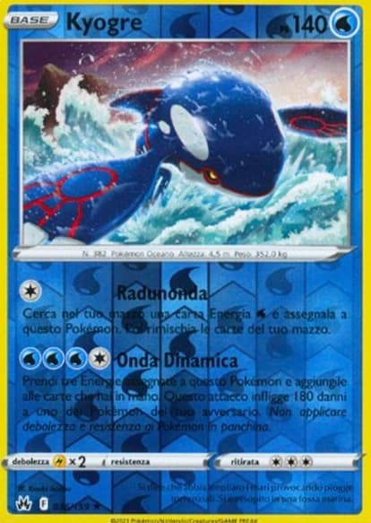 Kyogre - Reverse - Zenit Regale 36/159 - Italiano - HOLO - Near Mint