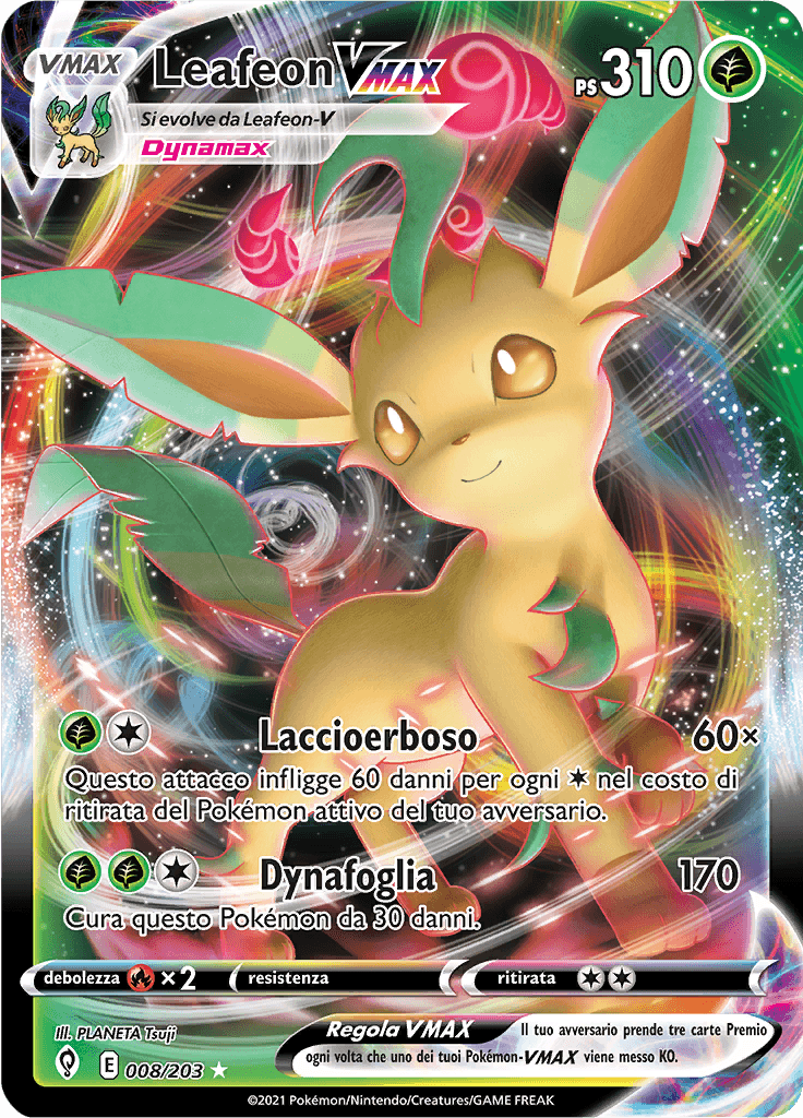 Leafeon V MAX - Evoluzioni Eteree 008/203 - Italiano - HOLO - Near Mint