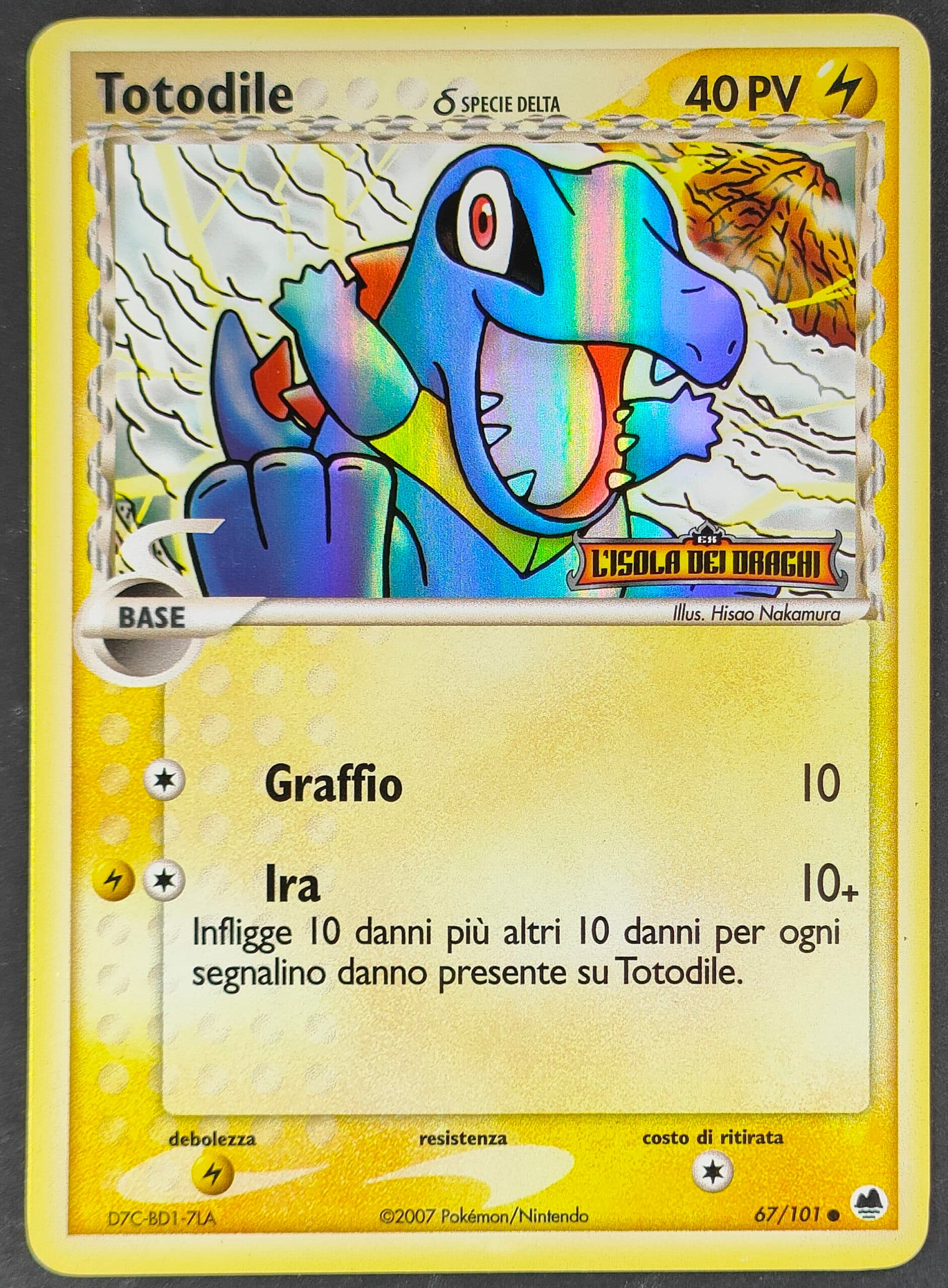 Totodile δ Specie Delta - Stamped Holo - EX L'Isola dei Draghi 67/101 - Italiano - HOLO - Excellent