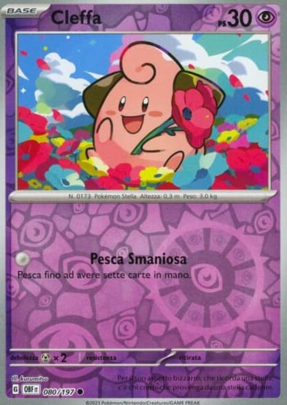 Cleffa - Reverse - Ossidiana Infuocata 080/197 - Italiano - HOLO - Near Mint