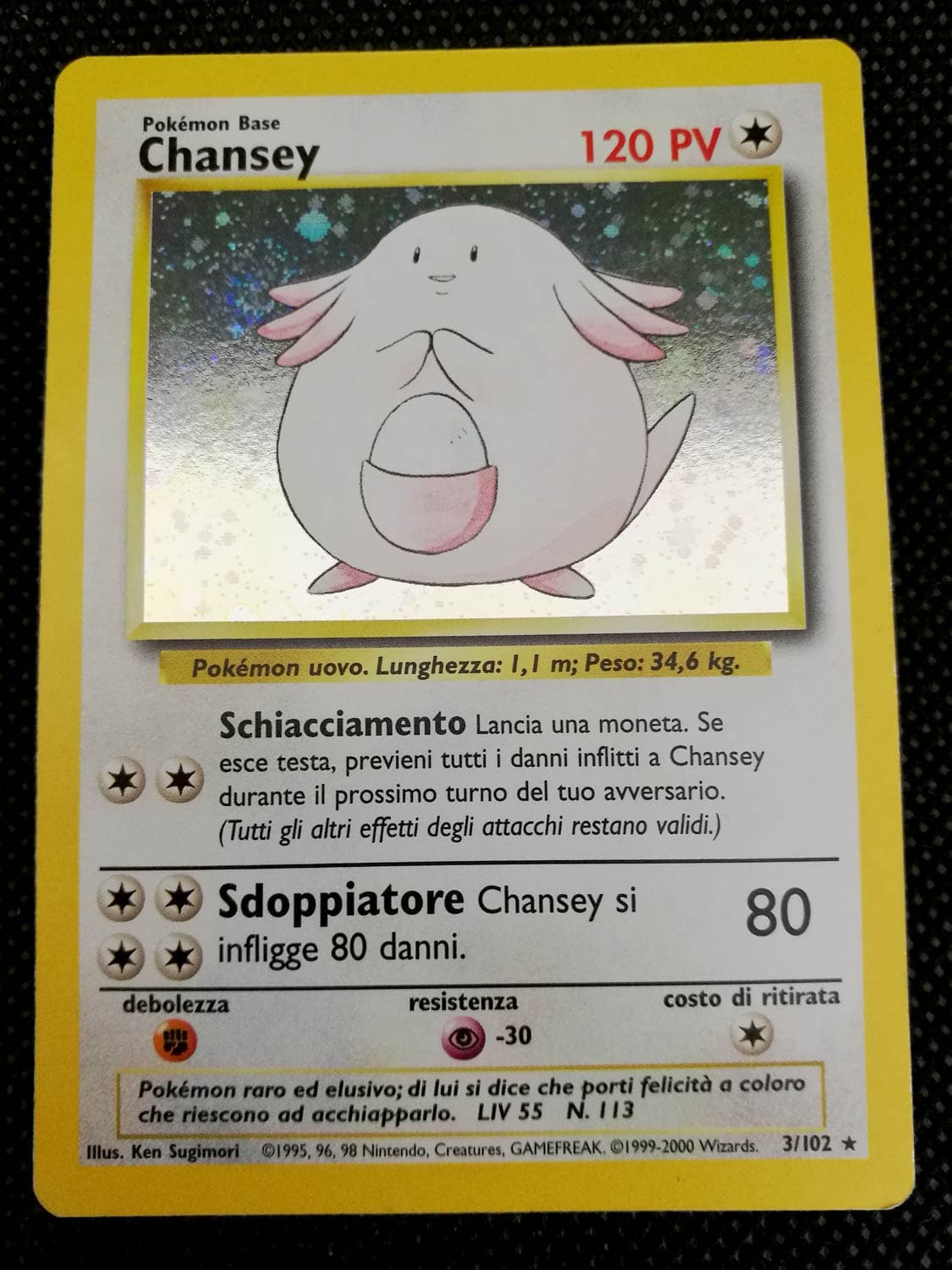 Chansey - Set Base 3/102 - Italiano- HOLO - Excellent