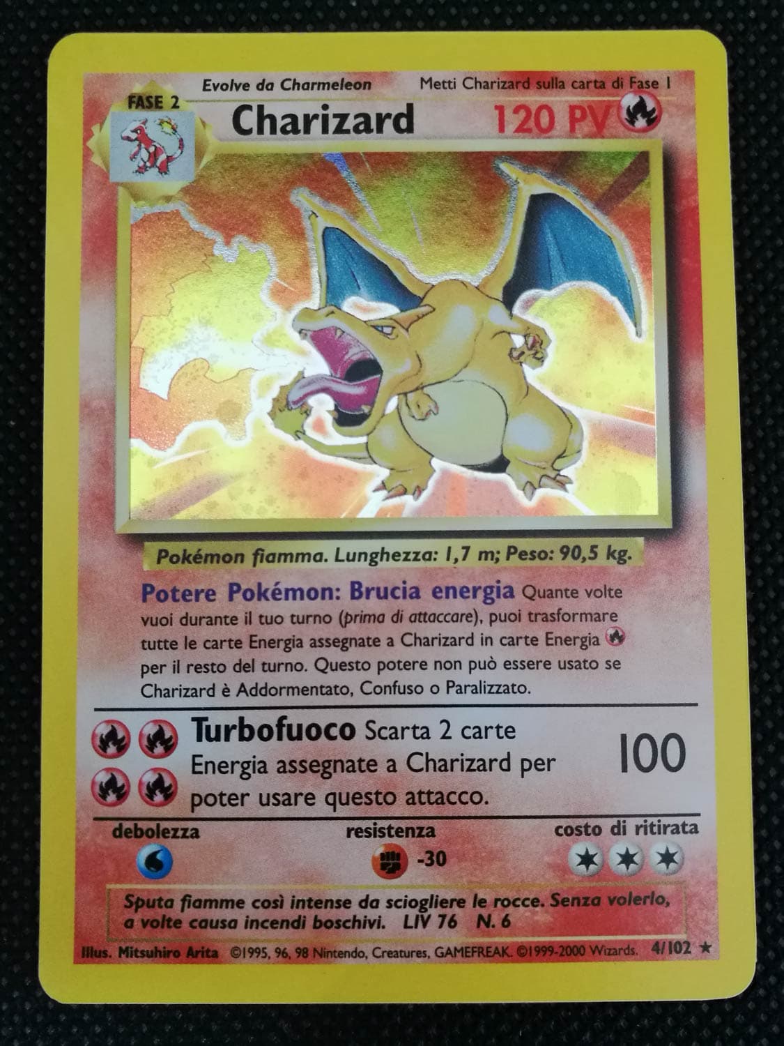 Charizard - Set Base 4/102 - Italiano- HOLO - Excellent