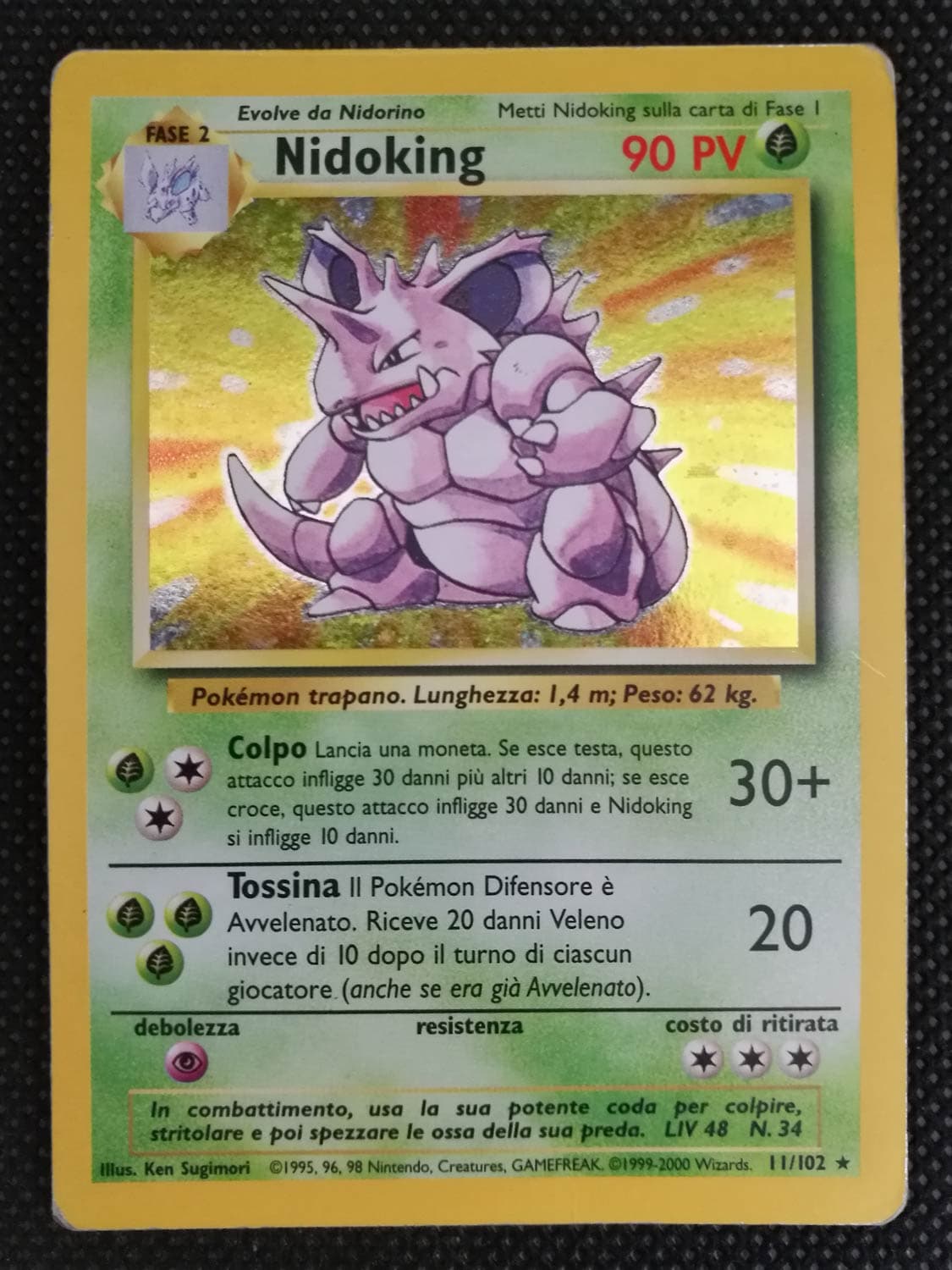 Nidoking - Set Base 11/102 - Italiano- HOLO - Played
