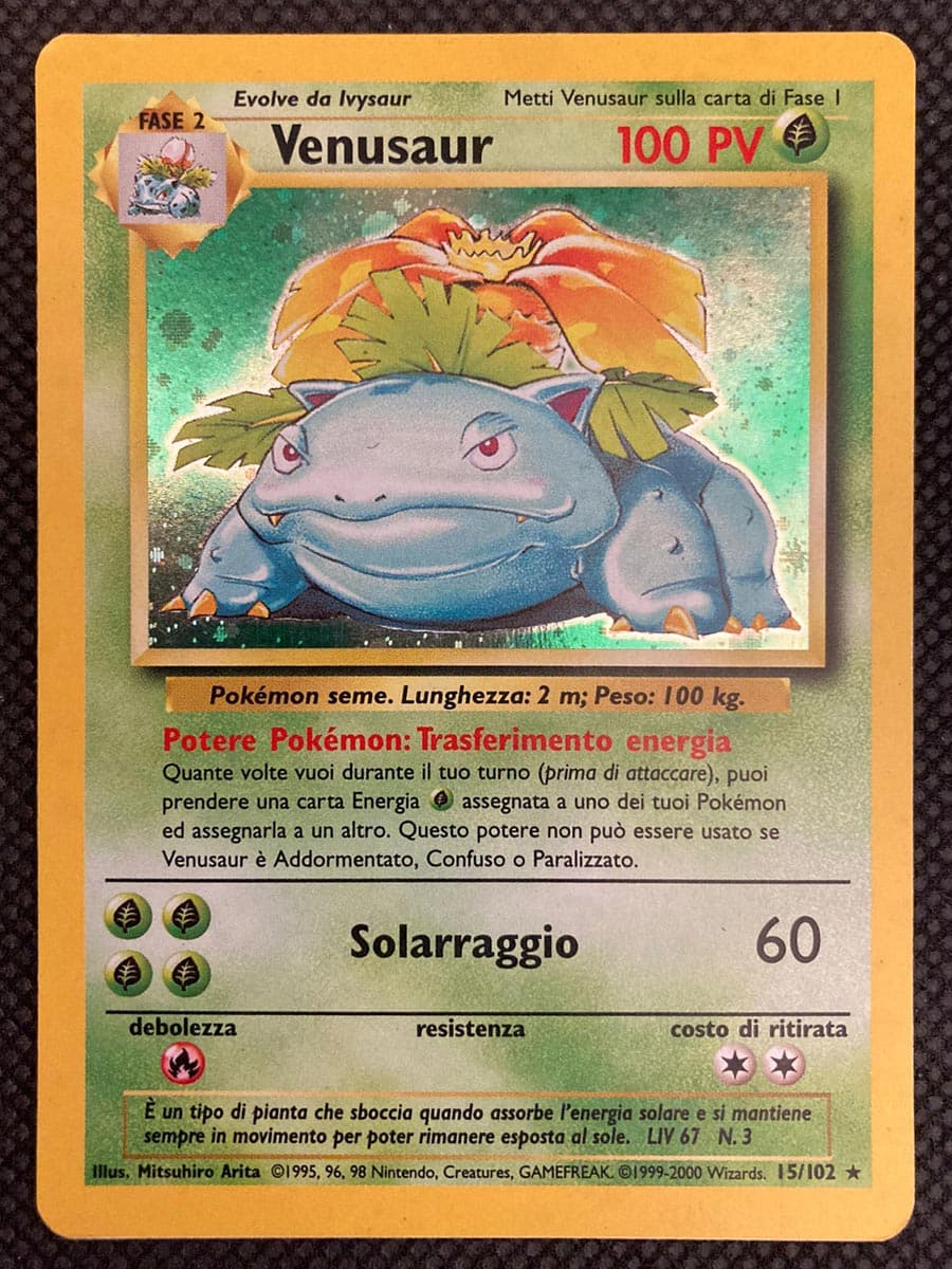 Venusaur - Set Base 15/102 - Italiano- HOLO - Very Good