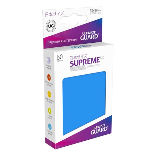 Bustine Protettive (60 Carte) Ultimate Guard Supreme UX Sleeves - Japanese Small Size 62x89 mm - Royal Blue Blu Reale