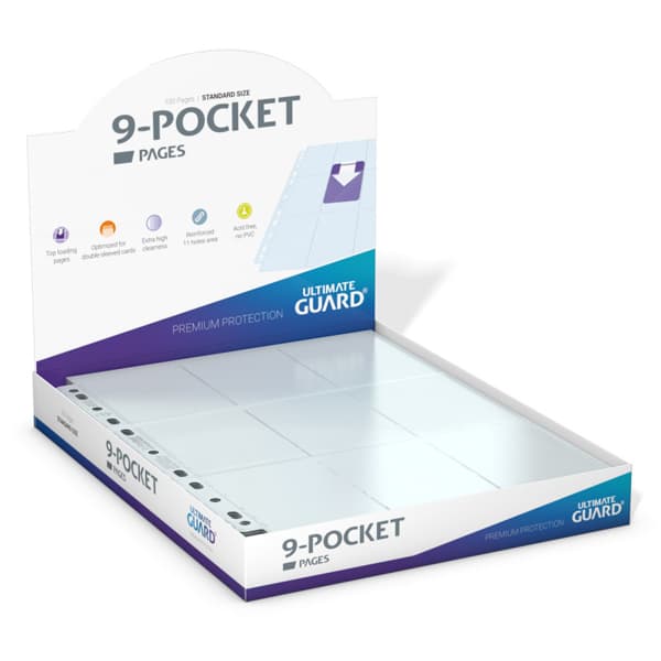 Fogli per Album Raccoglitore ad Anelli 9 Tasche 100PZ - 9-Pocket Pages - Clear Trasparente