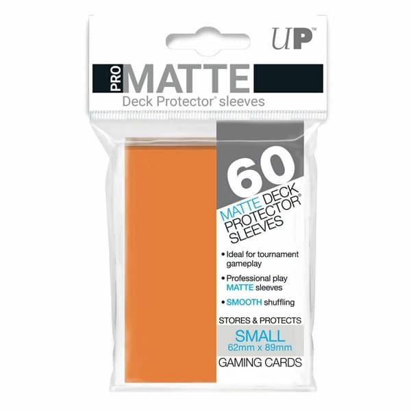 Bustine Protettive (60 Carte) Deck Protector Sleeves - Pro MATTE Small 62x89 mm - Orange Arancione