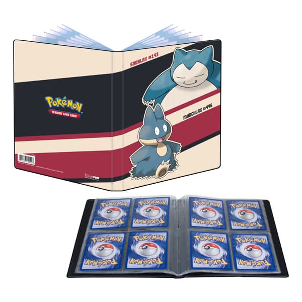 Album Raccoglitore 80 Carte 12 Fogli 4 Tasche - Portfolio 4 Pocket - Pokemon Snorlax & Munchlax