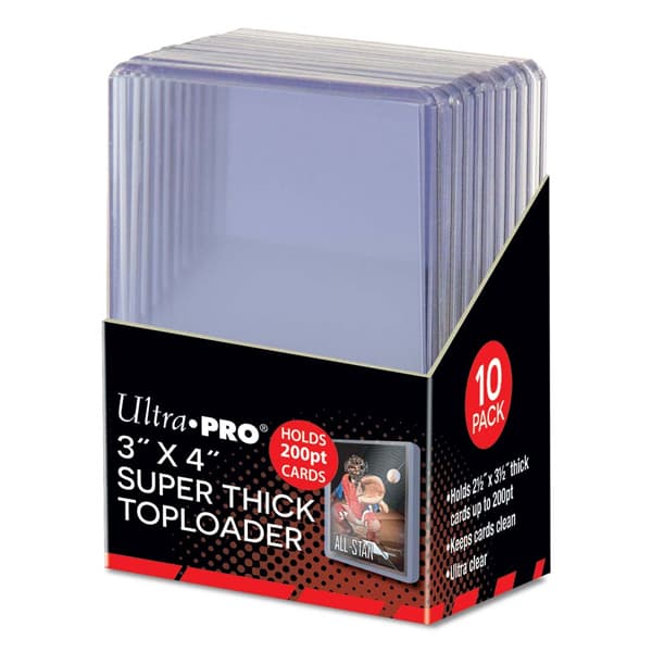 Porta Carte Rigido Super Thick Toploader 63.5 x 88.9 mm (3' x 4') - 200pt - Confezione da 10 Clear Trasparente