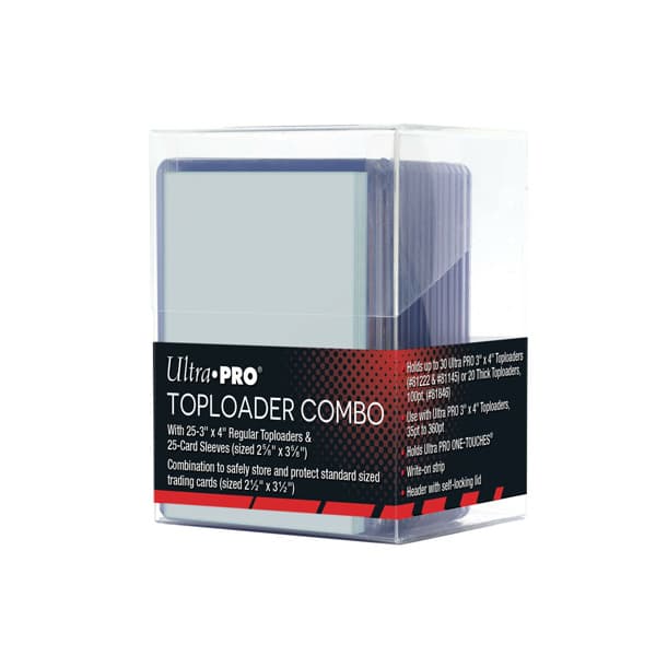 Toploader Combo - 25 Toploader, 25 Soft Sleeves - Porta Toploader - 63.5 x 88.9 mm (3' x 4') - Trasparente
