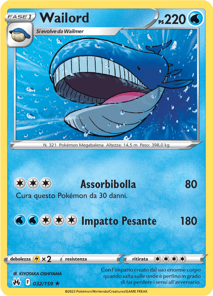 Wailord - Zenit Regale 32/159 - Italiano - Near Mint