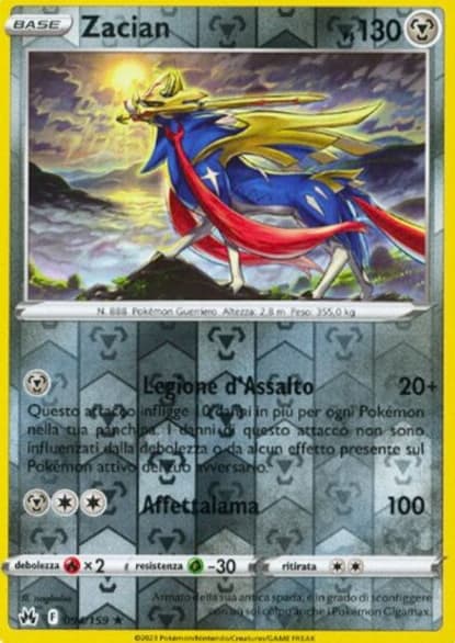 Zacian - Reverse - Zenit Regale 94/159 - Italiano - HOLO - Near Mint