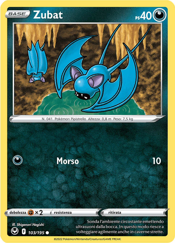 Zubat - Tempesta Argentata 103/195 - Italiano - Near Mint