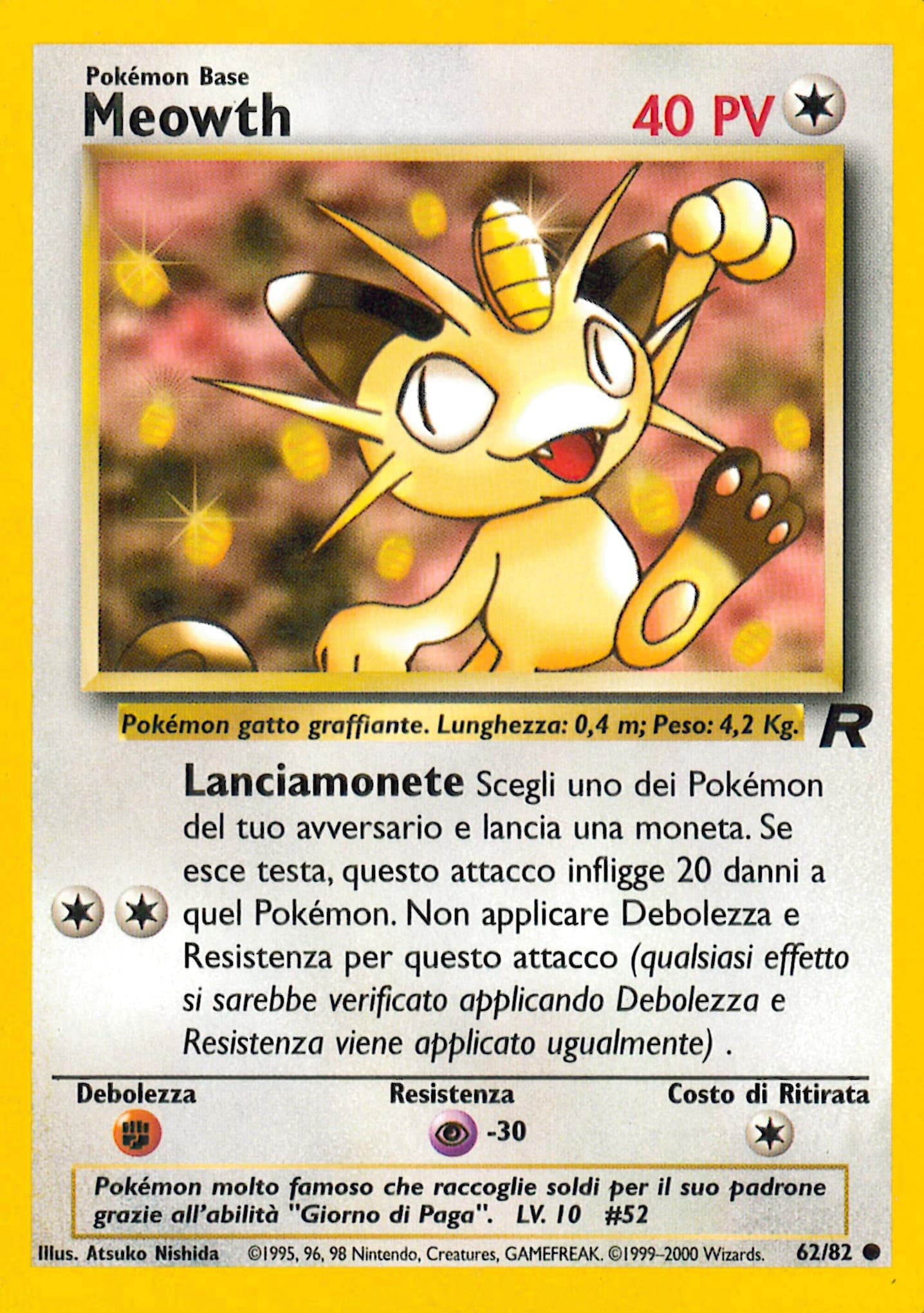 Meowth - Team Rocket 62/82 - Italiano - Excellent