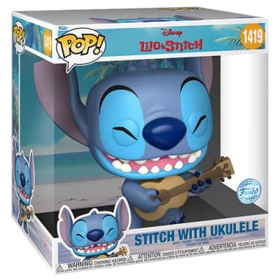 Lilo & Stitch Super Sized Jumbo POP! Games Vinyl Figure Stitch w/Uke 25 cm #1419 - Disney
