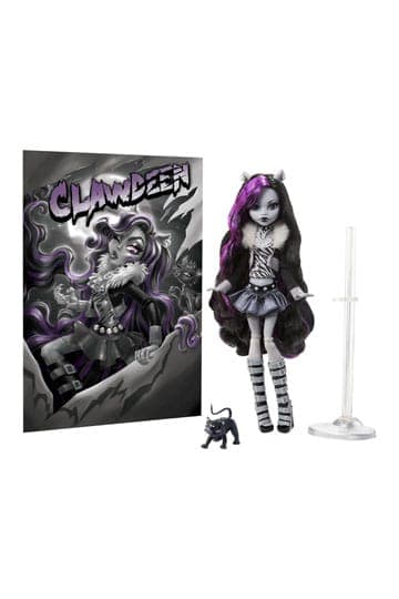 Monster High Reel Drama Doll Clawdeen Wolf in Black And White