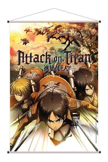 Attack on Titan Wallscroll Eren, Mikasa & Armin 60 x 90 cm