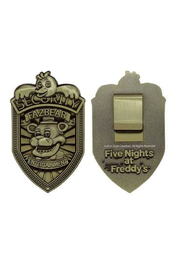 Five Nights at Freddy´s Replica Security Badge Antique Brass Edition