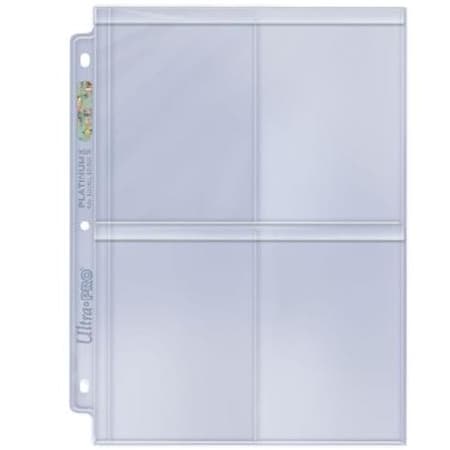 Fogli di Ricarica “Secure Platinum” 4 Tasche - 3 Buchi - Per Toploader - Confezione da 100