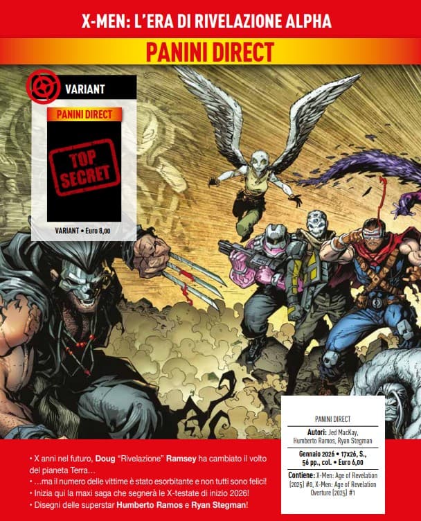 X-Men - L'Era di Rivelazione Alpha - Variant - Panini Comics - Italiano