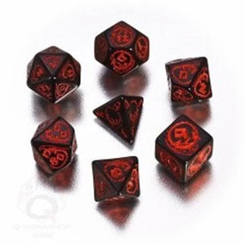 Set 7 Dadi Poliedrici - Dragons - Nero/Rosso
