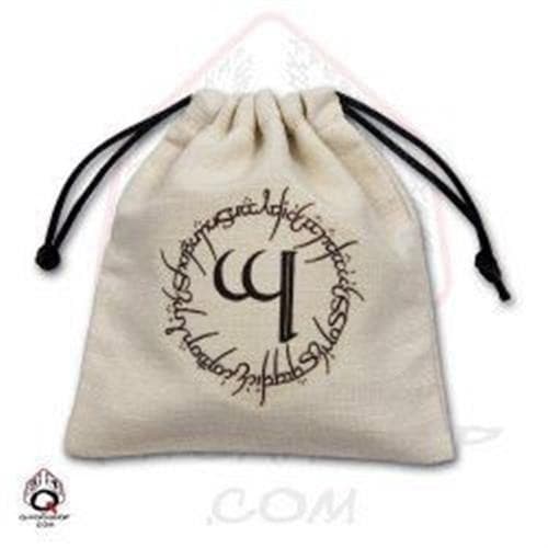 Borsa Porta Dadi - Elfi Beige - Sacchetto per Dadi con Rune Elfiche