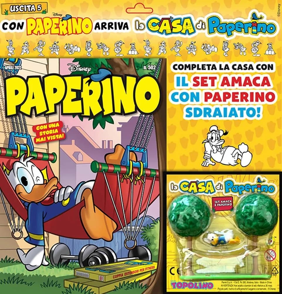 Paperino 502 + La Casa di Paperino - Set Amaca e Paperino Sdraiato (Quinta Uscita) - Panini Comics - Italiano